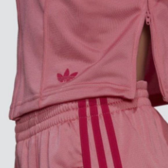 Adidas Pink and Red Cropped Wide Collar Track Jacket Size Large - Picture 4 of 7